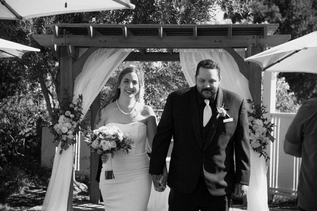 Sydney Jai Photography - Petaluma wedding, bride and groom ceremony exit, black and white wedding photos